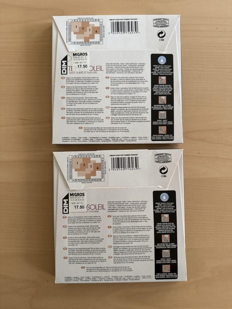 Dim Calze & Collant: NEU 2x DIM Strümpfe clair Grösse 1 – Nuovo e nell'imballaggio originale da Zürich venduto da Esmeralda86 1