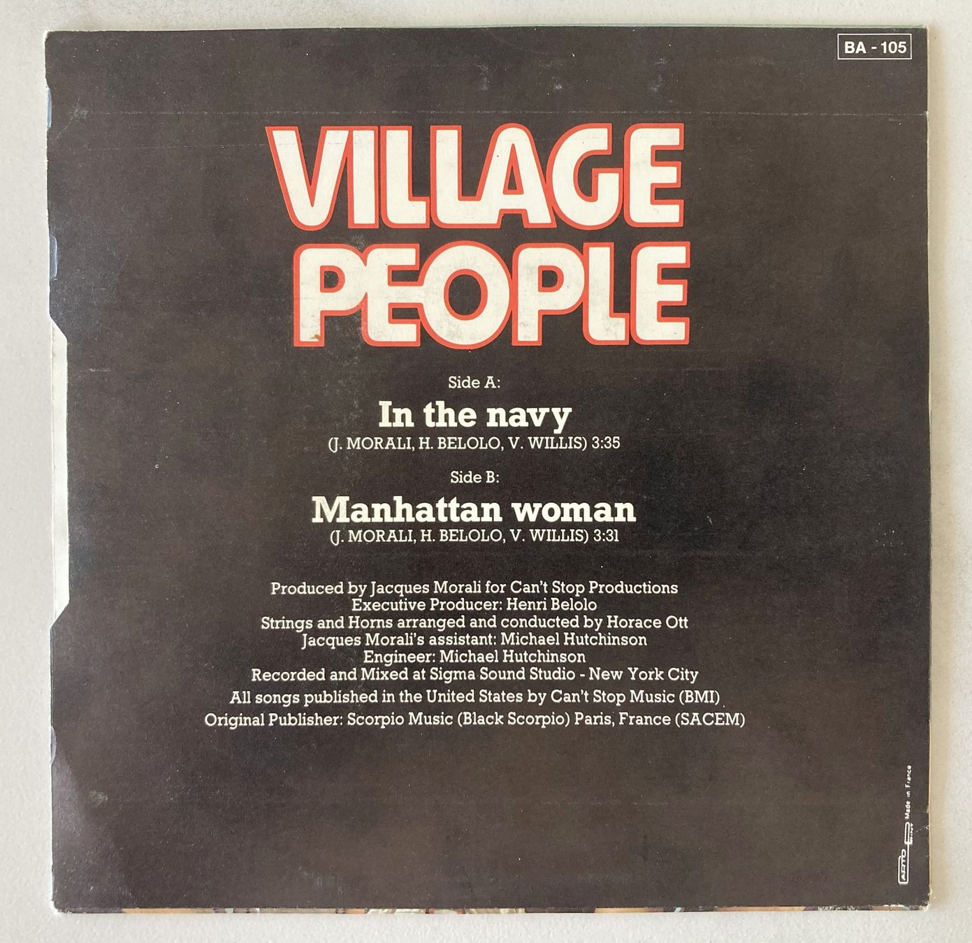 Dischi in vinile: VILLAGE PEOPLE - IN THE NAVY – Usato da Bottens venduto da hotter-than-hell 1
