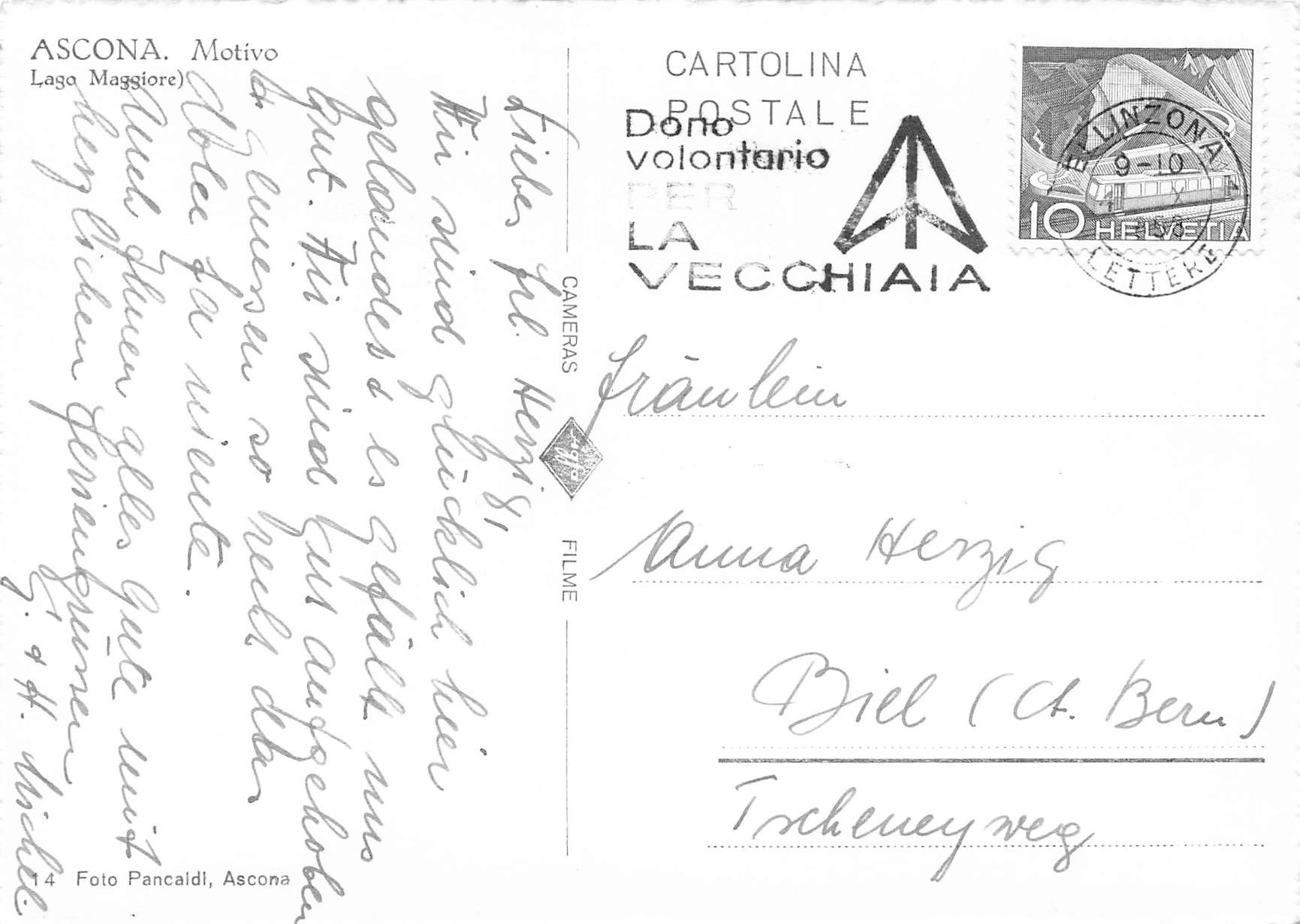 Cartoline postali: Ascona motivo G – Usato da Biasca venduto da Blenio71 1