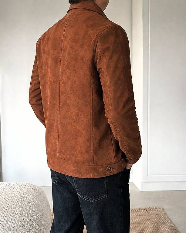 Jacken: Brand New Men's Brown Suede-Look Jacket – Gebraucht aus Basel von zga_cll9 1