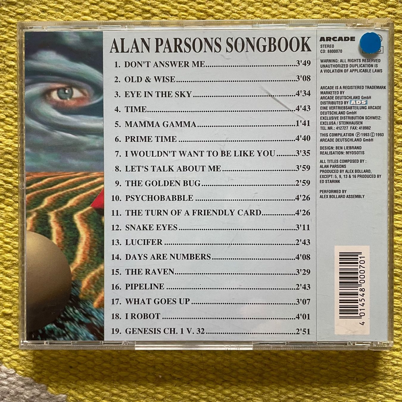 CD: ALAN PARSONS PROJECT-SONGBOOK – Usato da Rorschacherberg venduto da CD-Roli 1