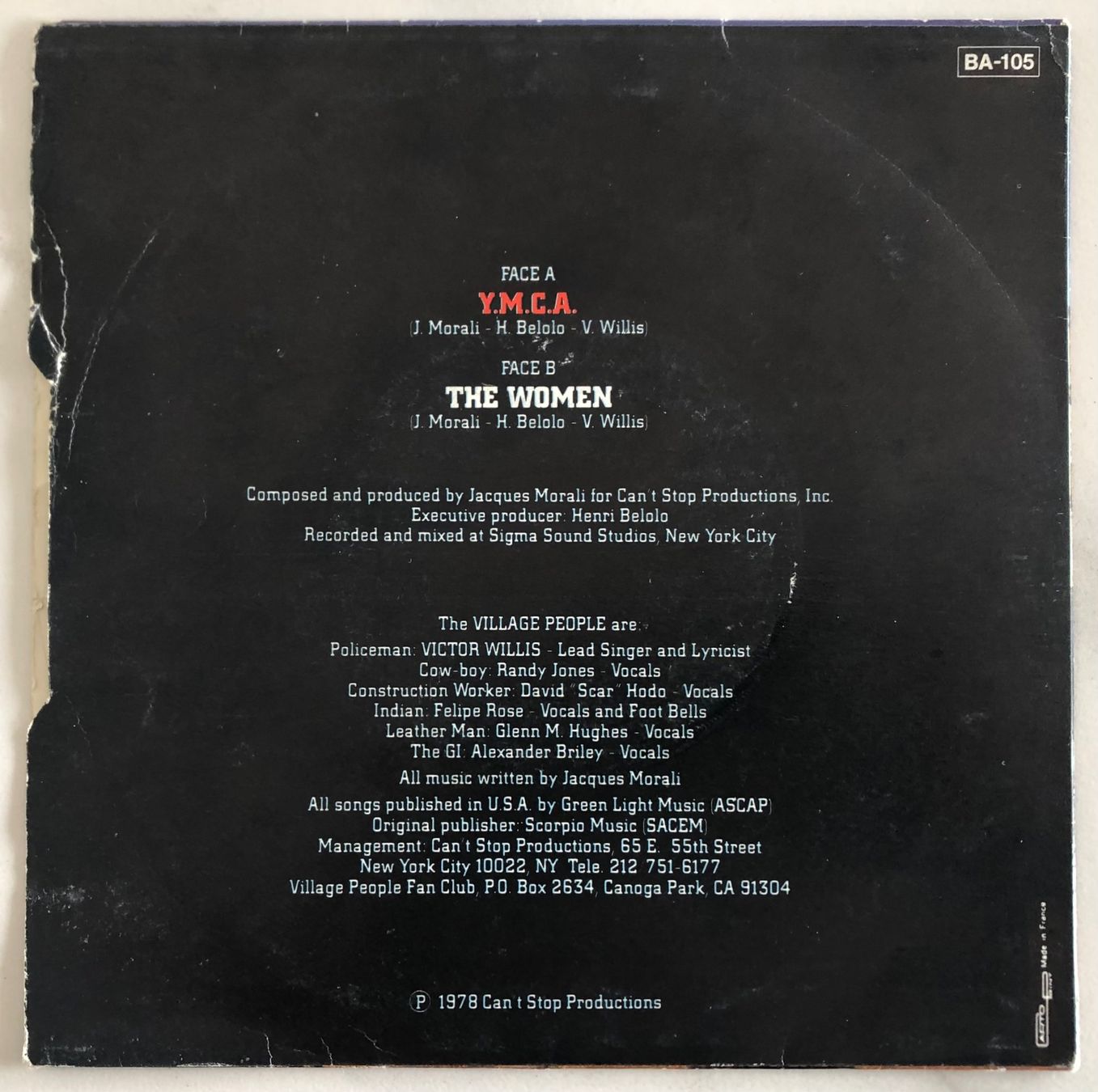 Schallplatten: VILLAGE PEOPLE - Y.M.C.A – Gebraucht aus Poliez-Pittet von Newtown-Records 1