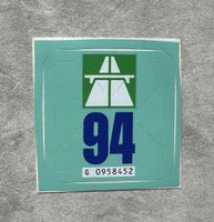 Original Schweizer Autobahnvignette 1994 mit Trägerpapier