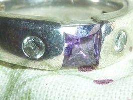 bague en argent et pierres améthyste 53 pour femme