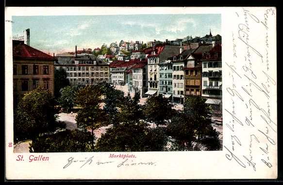 Cartes postales: AK St. Gallen, Partie am Marktplatz – D'occasion à Berlin par bartko-reher