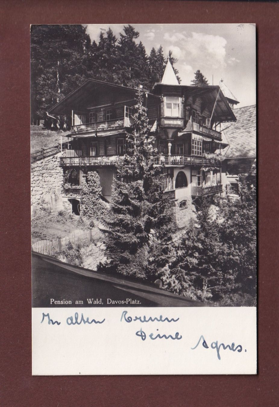 Ansichtskarten: DAVOS - Pension am Wald - 1933 – Gebraucht aus Pully von nicecards