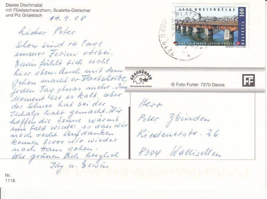 Cartoline postali: Dischmatal 2008 – Usato da Bürglen TG venduto da StampGraf 1