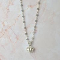 Labradorit Rosenkranzkette mit Anhänger (683.HZGrLA)