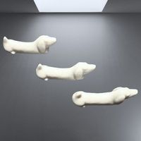 🐾 Messerbänkli Dackel Porzellan 3er Set Art Deco 🍽️💫