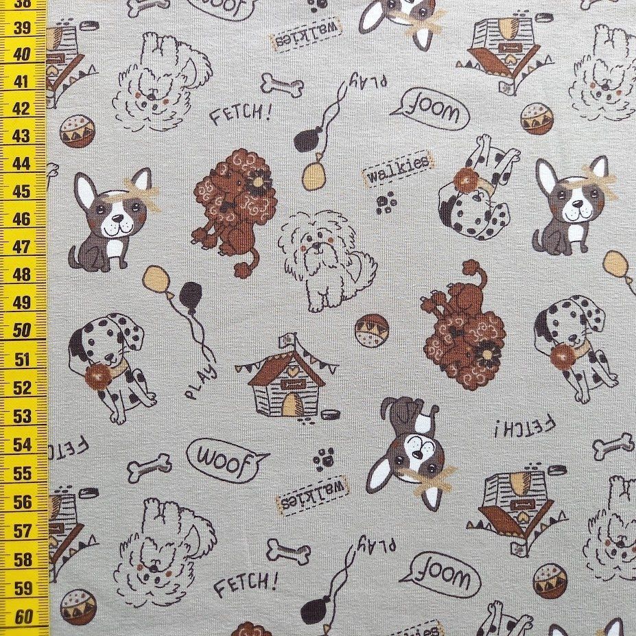 Tessuti: Jersey Hunde beige – Nuovo e nell'imballaggio originale da Winterthur venduto da Kimbana 1