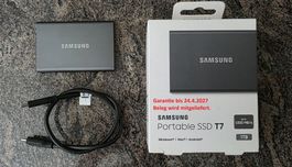 Samsung Portable SSD T7 1TB mit Garantie bis 24.4.2027