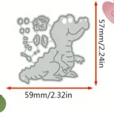 Sciablone: Krokodil mit Blumen  - Stanzschablonen – Nuovo e nell'imballaggio originale da Frenkendorf venduto da jazzplatten 1
