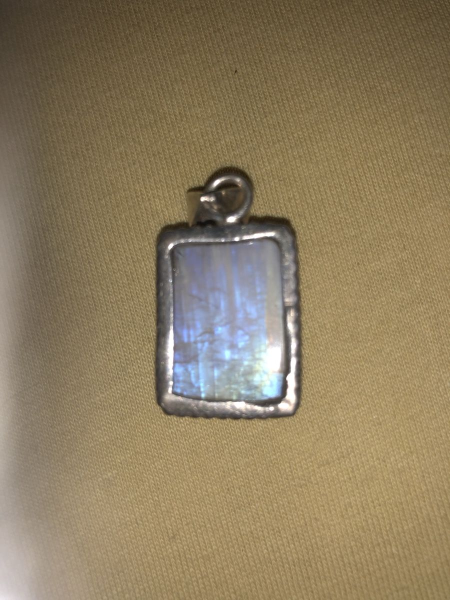Anhänger: Silver Pendant with Moonstone Rectangular Used – Gebraucht aus Baltschieder von Miumiu21 1