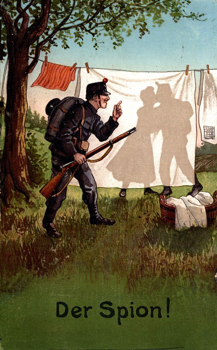 Cartoline postali: Humorpostkarte "Der Spion!" – Usato da Bronschhofen venduto da Astore