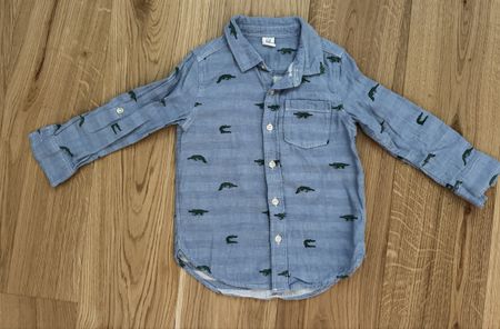 GAP Kinderhemd mit Krokodilen Gr. 4 Jahre hellblau