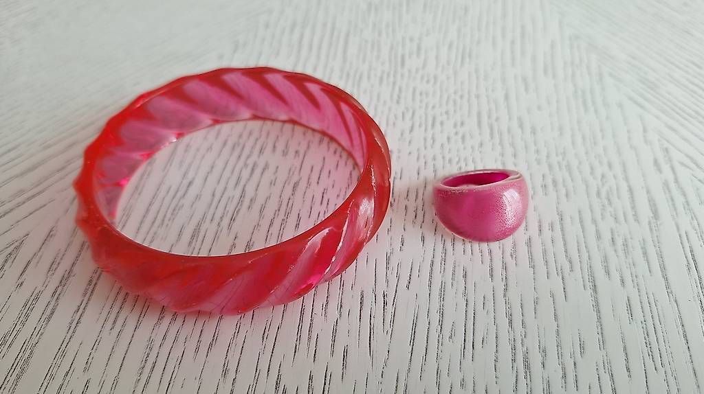 Bracciali & Braccialetti: pinker Armreif und Fingerring – Nuovo (secondo la descrizione) da Urdorf venduto da Jeani_ 1