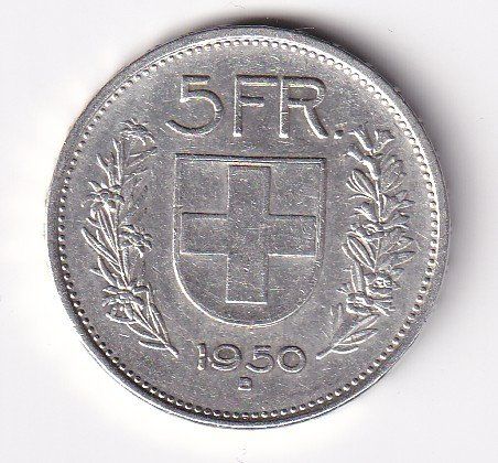 Alle Münzen: 5 Franken 1950 – Gebraucht aus Neuchâtel von karlpierrino