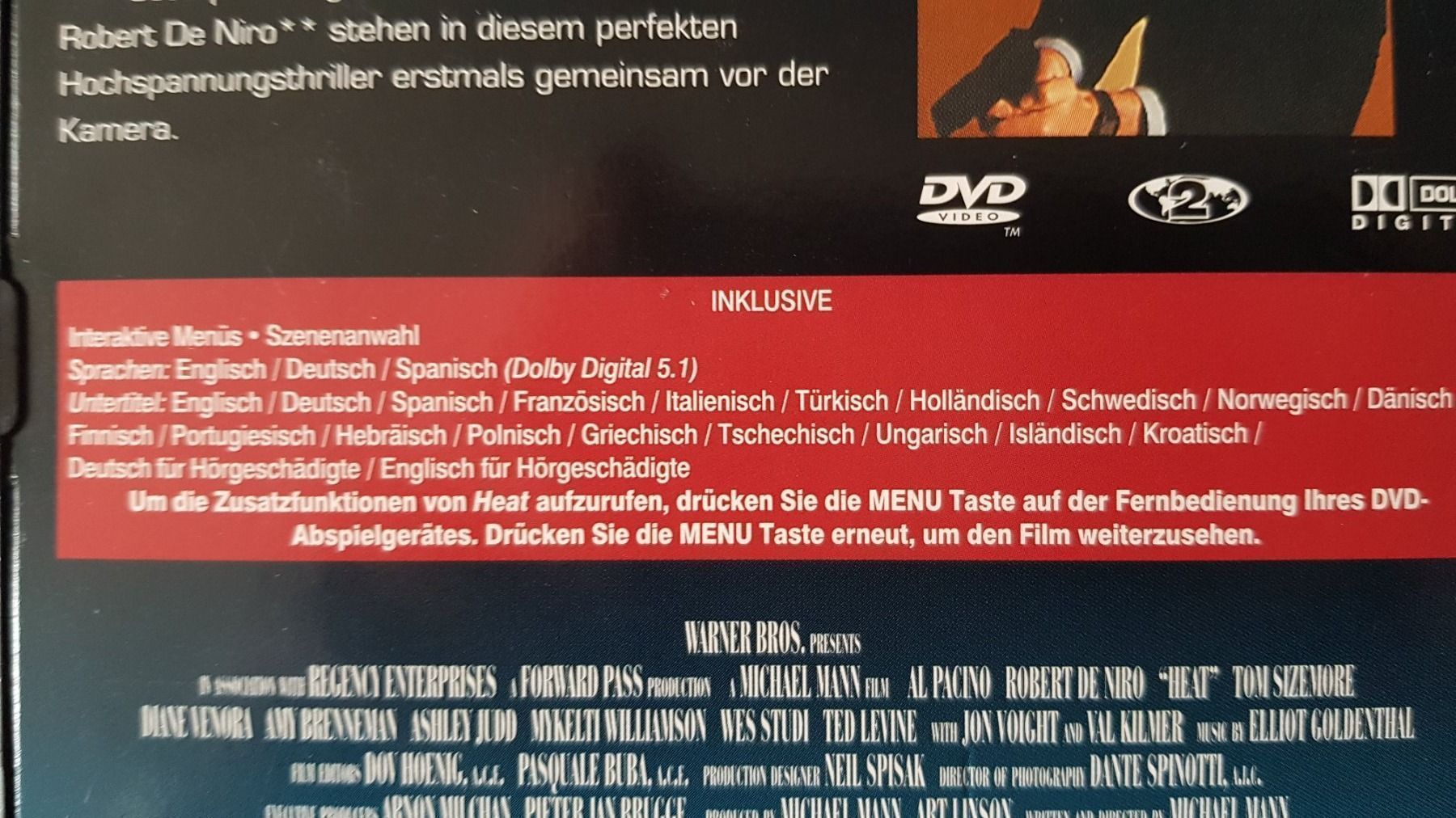 Tutti i DVDs: DVD Heat / Al Pacino - De Niro – Usato da Oetwil am See venduto da fineli2 1