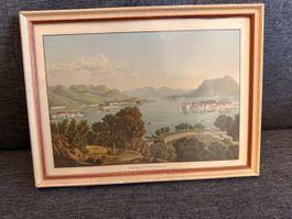 Cadre tableau paysage lac Isola. Bellavista. 49cm x 31cm