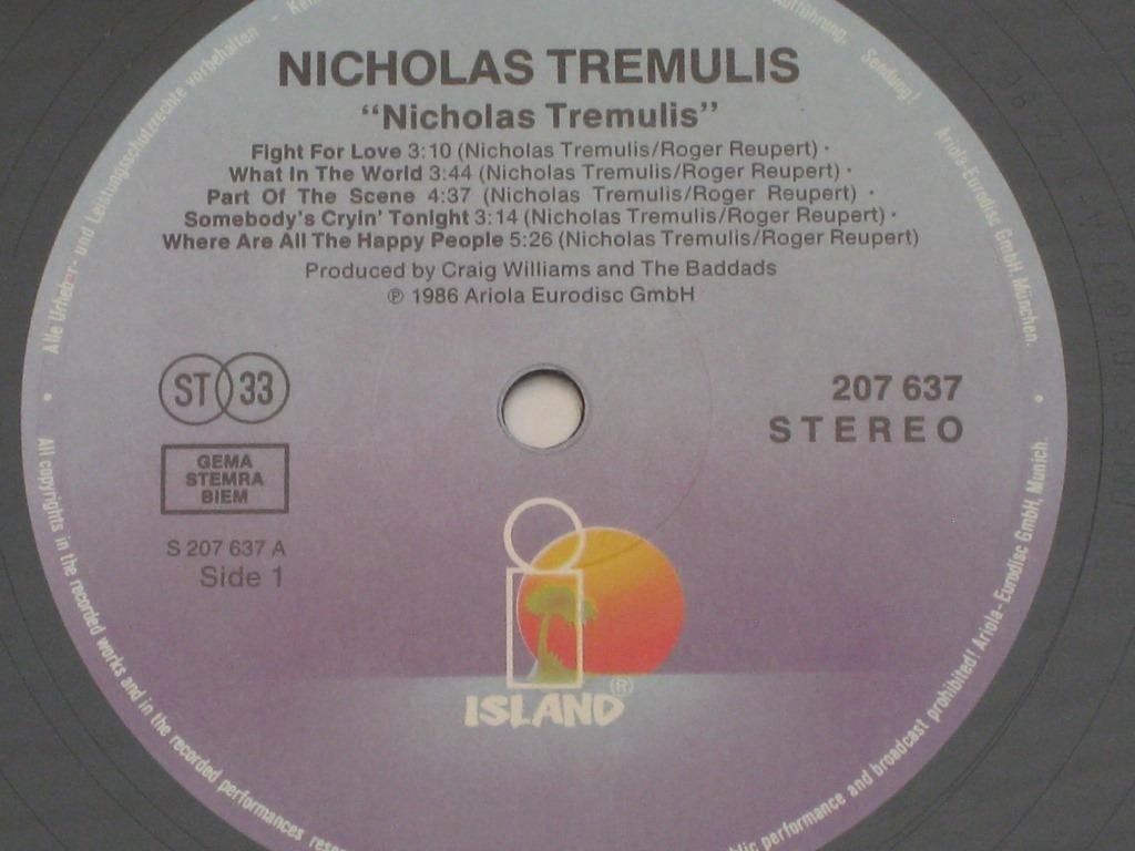 Vinyles: LP - NICHOLAS TREMULIS – D'occasion à Steckborn par Quo7 1