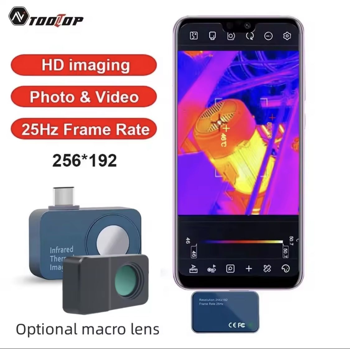 Videocamere: Wärmebildkamera Neu TOOLTOP T7 256x192 Android Type-C – Nuovo e nell'imballaggio originale da Amsteg venduto da jos_977s 6