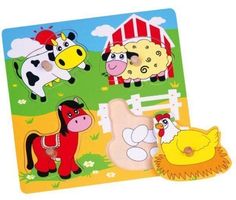 Neuware 50-70% SALE 🛒 Steckpuzzle BAUERNHOF Naturholz