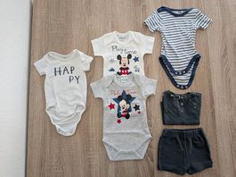 6-tlg. Sommer Kurzarm-Bodys + 1 Outfit, Grösse 62