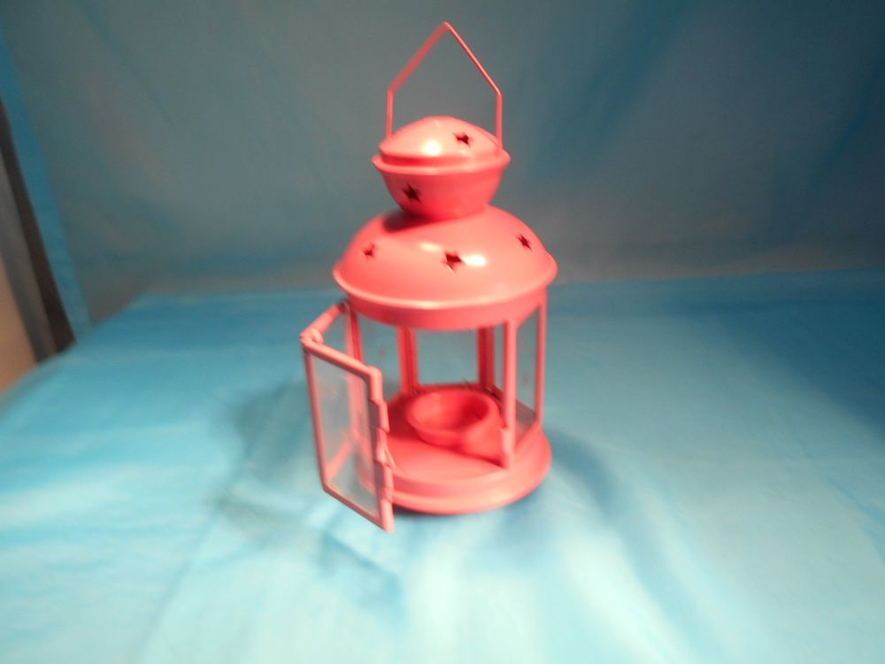 Laterne rosa Metall IKEA H: 22cm 5