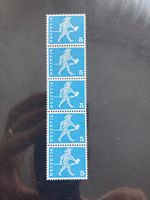 Schweiz 1960 Rollenmarke 5 Rp. weisses Papier 5er-Streifen