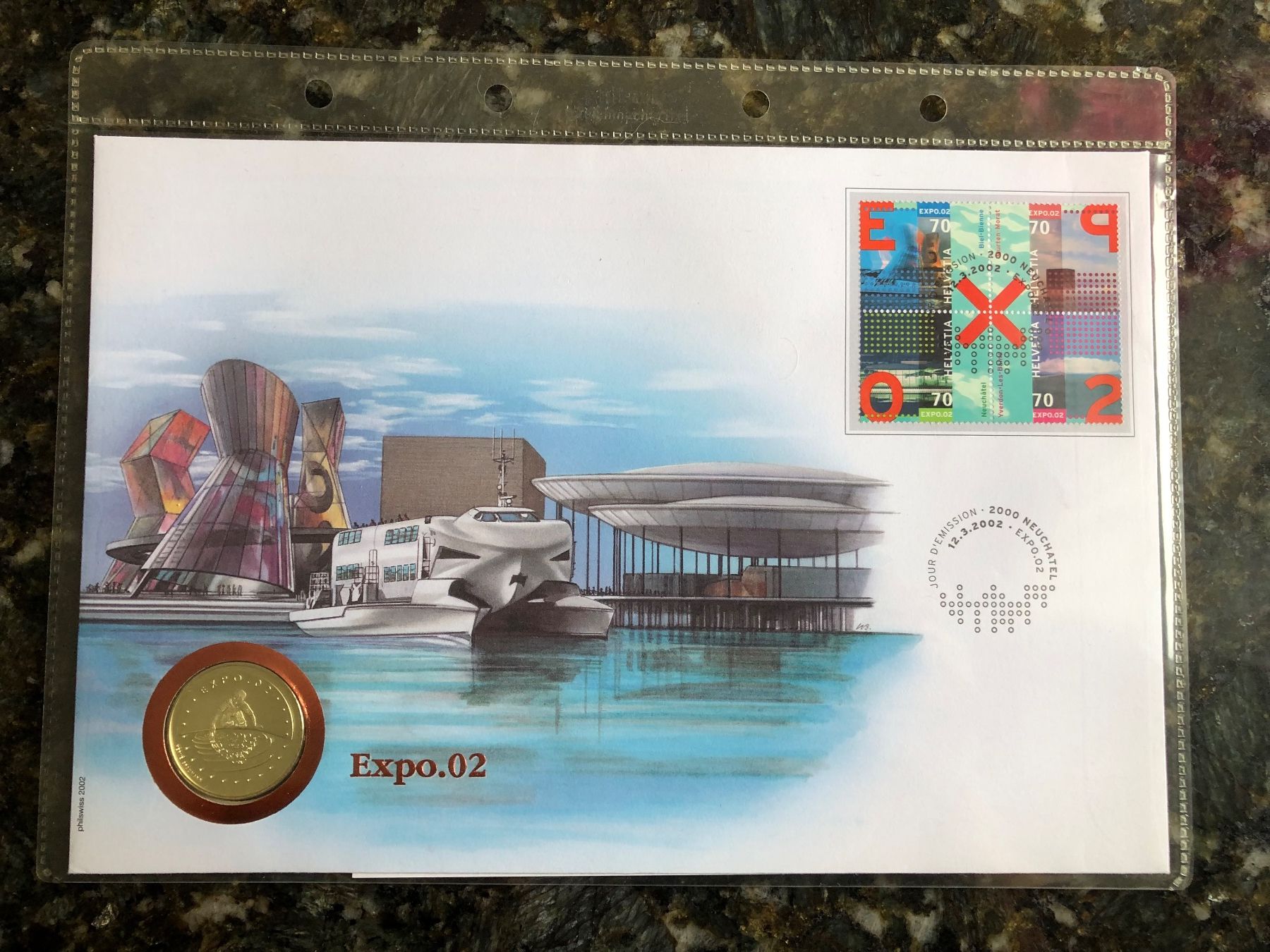 Tutti le monete: 20 Fr. Münzbrief 2002 Expo – Nuovo e nell'imballaggio originale da Reichenburg venduto da Strok10