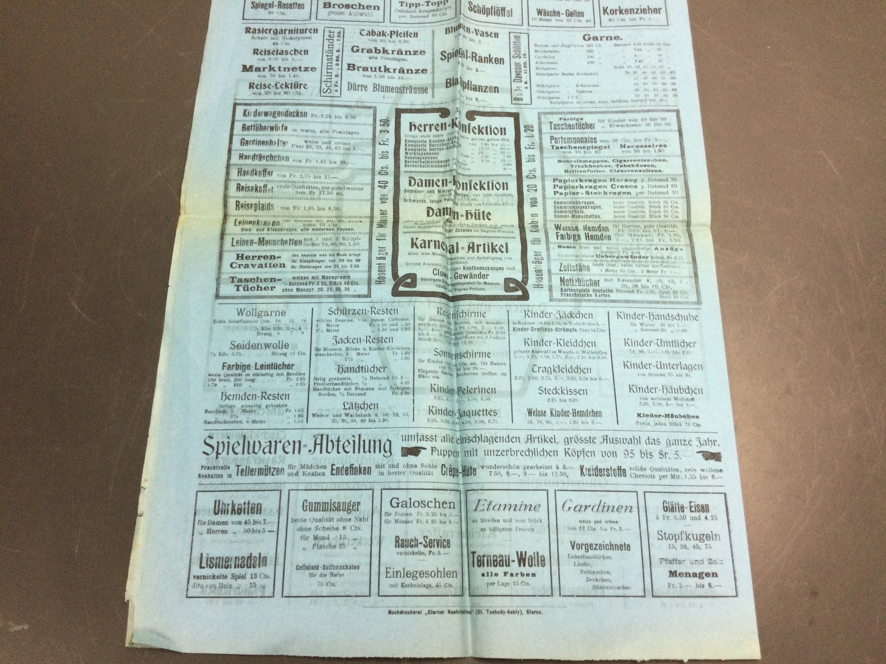 Attrezzi da lavoro: Antike Preisliste E. Müller Glarus und Wil 1905 – Usato da Wangen SZ venduto da kuriosum12 7