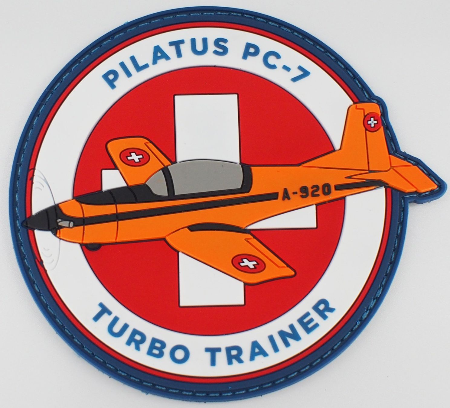 Schweizer Armee Placchette & Badge: Pilatus PC-7 Turbo Trainer Patch mit Klett. – Nuovo e nell'imballaggio originale da Emmenbrücke venduto da F.ingl-1947