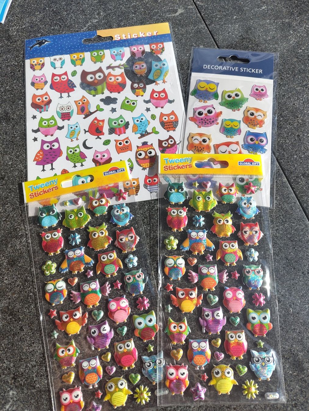 Sticker: 4 Pack Bogen Sticker Neu Tiere Eule – Nuovo e nell'imballaggio originale da Leuggern venduto da Pummi19
