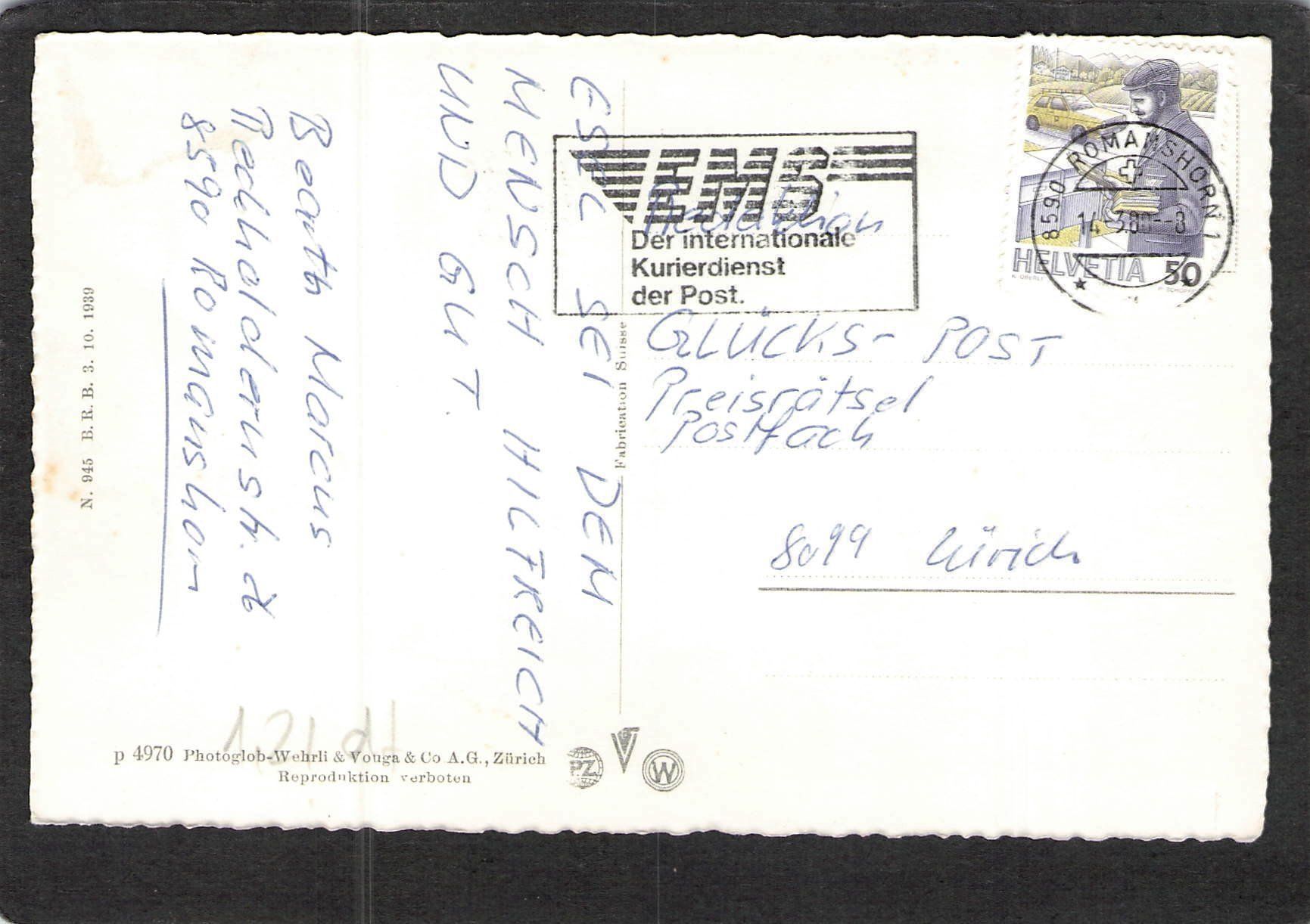 Cartoline postali: - Rapperswil Quai – Usato da Reichenburg venduto da Pipo-67 1