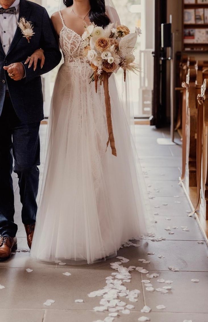 Vestiti: Brautkleid mit Überrock Gr. 36 – Usato da Brunnen venduto da Herzig-Brautmode 8
