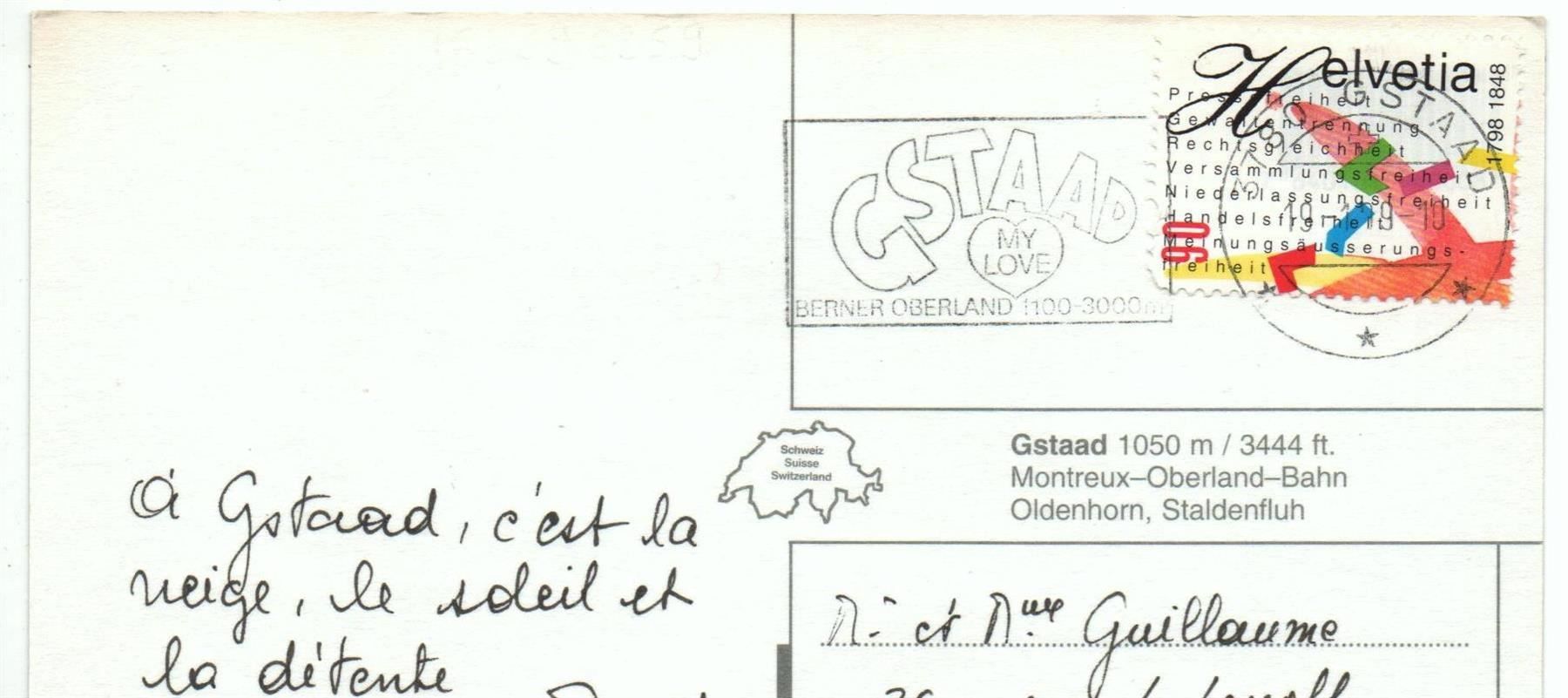 Ansichtskarten: GSTAAD Montreux-Oberland-Bahn – Gebraucht aus Jona von philajona 1