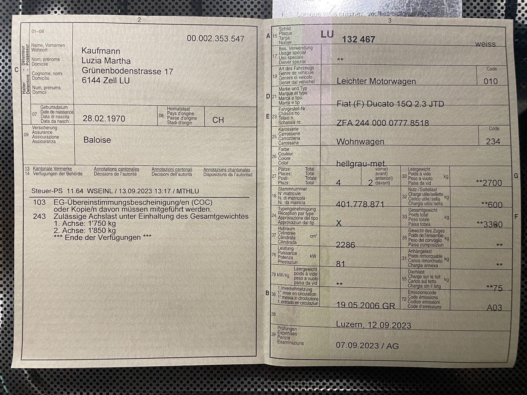 Pössl Veicoli da campeggio: Fiat Ducato Camper – Usato da Zell LU venduto da Jordibear 8