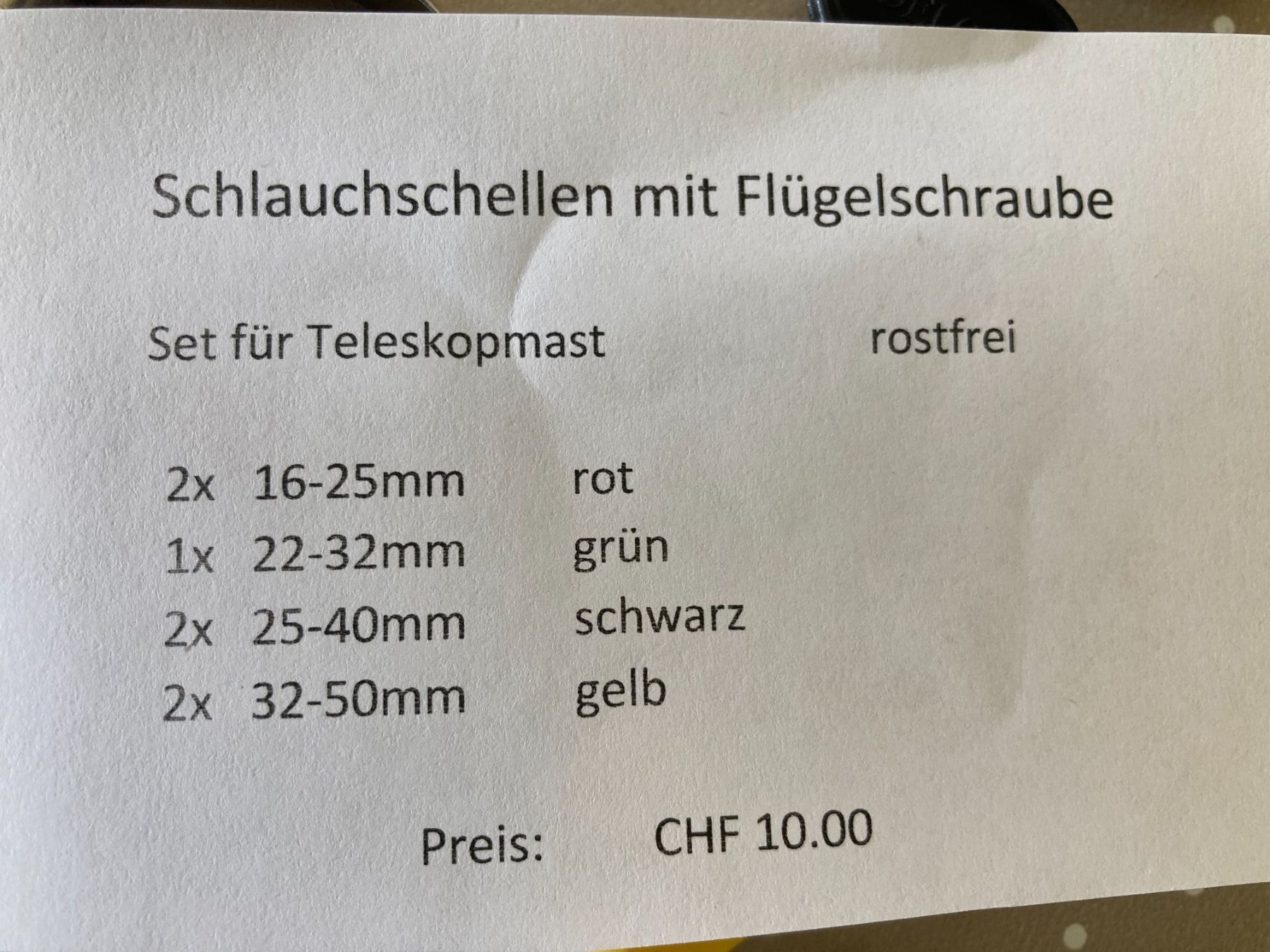 Funktechnik: Set Schlauchschellen mit Flügelschraube – Neu (gemäss Beschreibung) aus Ibach von Wzgra 2