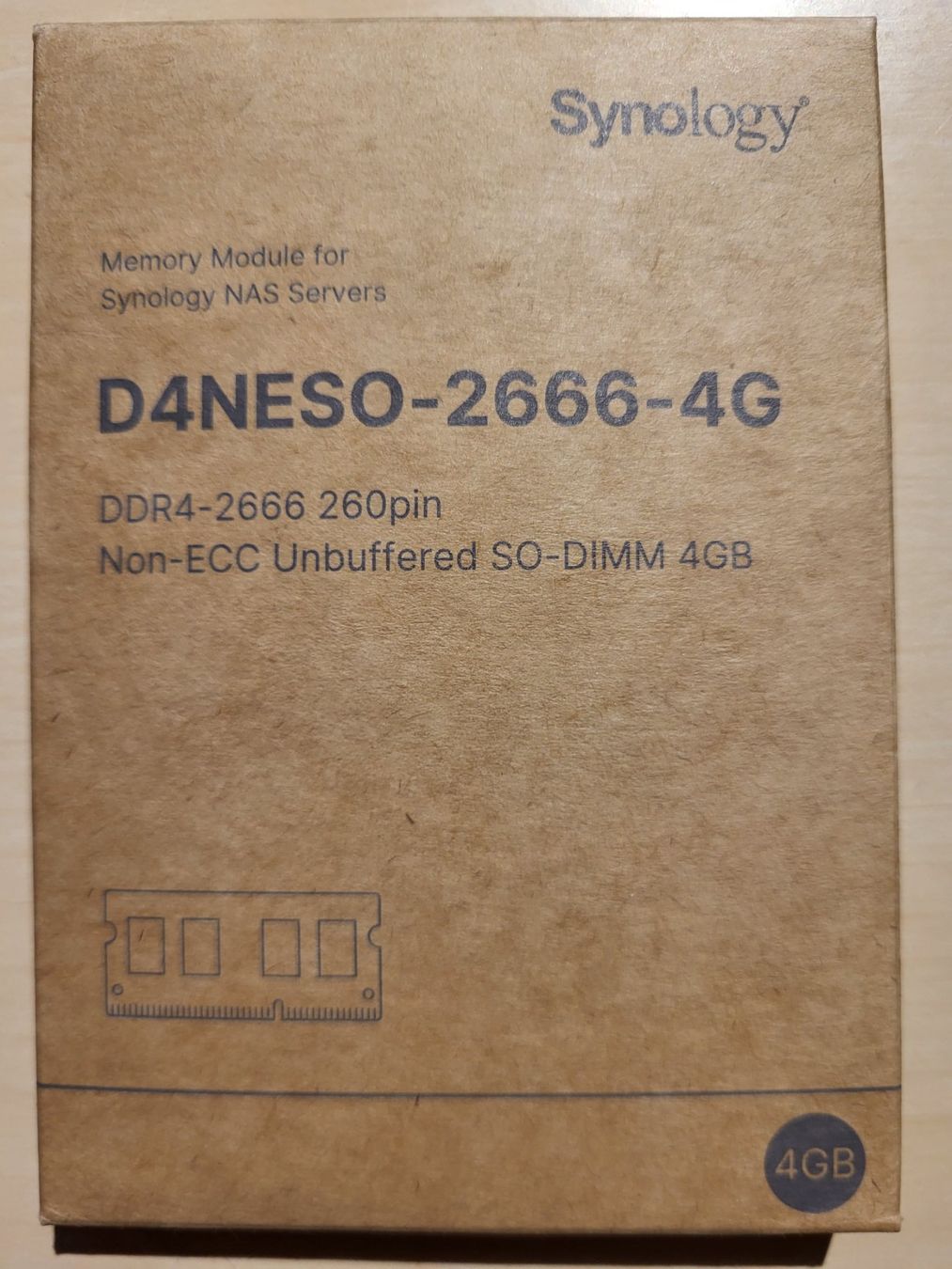 Synology 4GB D4NESO-2666-4G Non-ECC SO-DIMM Pour DVA3219 Et Serveurs