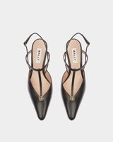 Bally Slingpumps Schwarz Leder, Gr. 37 - Neuwertig