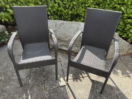 Gartenstühle Rattan Optik, 2 Stk., Sommer-Schnäppchen!