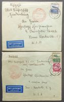 1936: 2 Zeppelin-Luftpostbriefe Flensburg–New Rochelle, USA