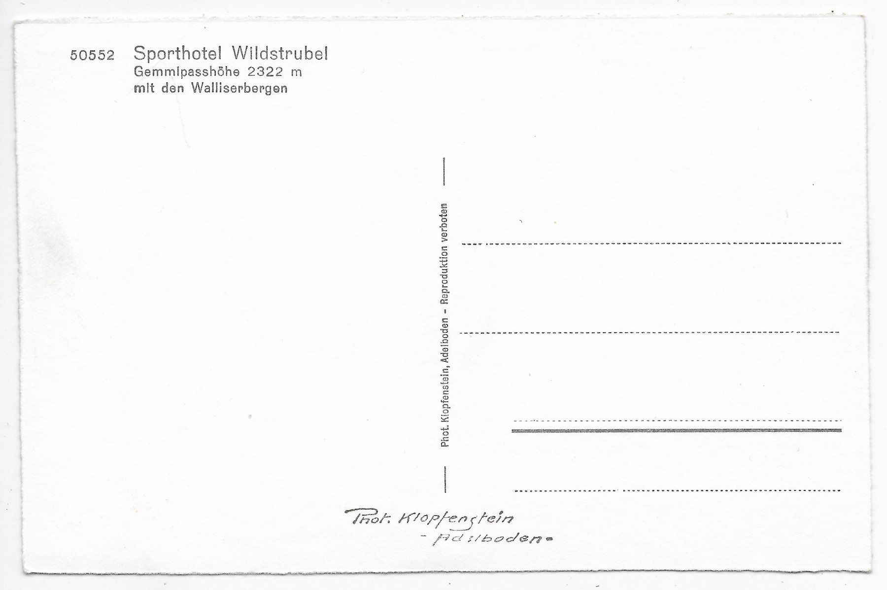 Ansichtskarten: Sporthotel Wildstrubel – Gebraucht aus Hefenhofen von Richsalz 1