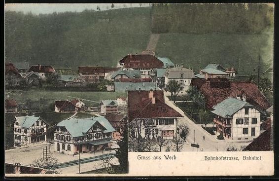Cartoline postali: Worb, Bahnhofstrasse mit Blick zum Bahnh – Usato da Berlin venduto da bartko-reher