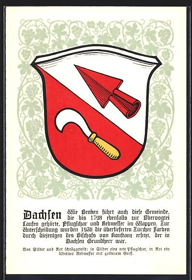Ansichtskarten: Künstler-AK Dachsen, Wappen – Gebraucht aus Berlin von bartko-reher