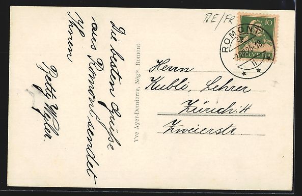 Cartoline postali: AK Romont, Gesamtansicht mit Türmen – Usato da Berlin venduto da bartko-reher 1