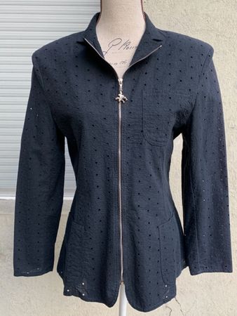 Superbe petite veste noire LOLITA LEMPICKA rare brodée t.40