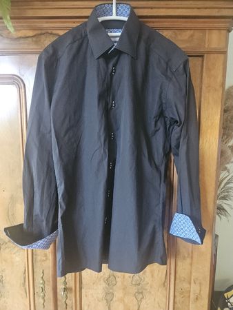 chemise Opalona noir dessins bleus