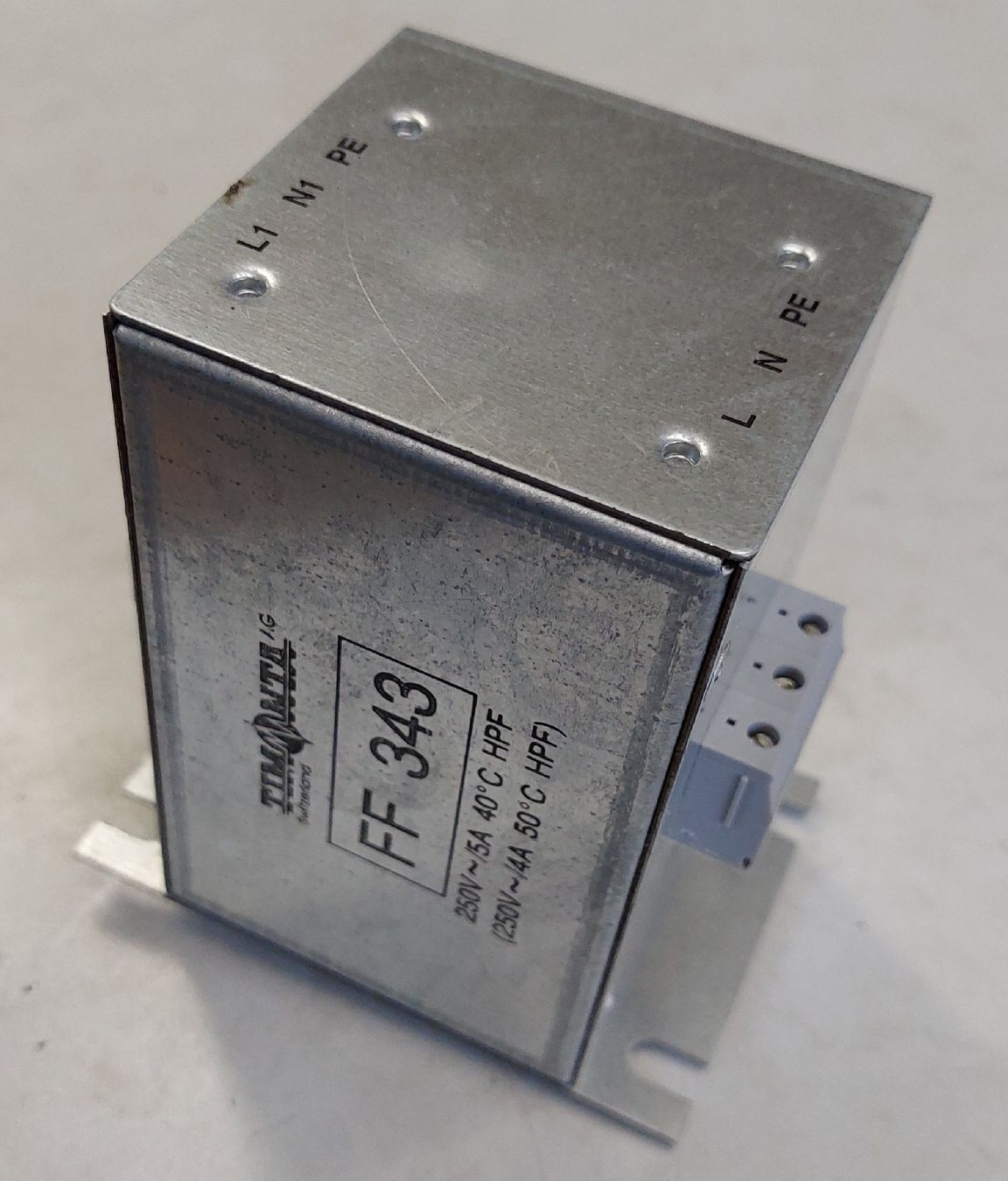 Componenti elettronici: Timonta Netzfilter FF 343 - 250VAC / 5A – Usato da Azmoos venduto da wiesenduenger 2