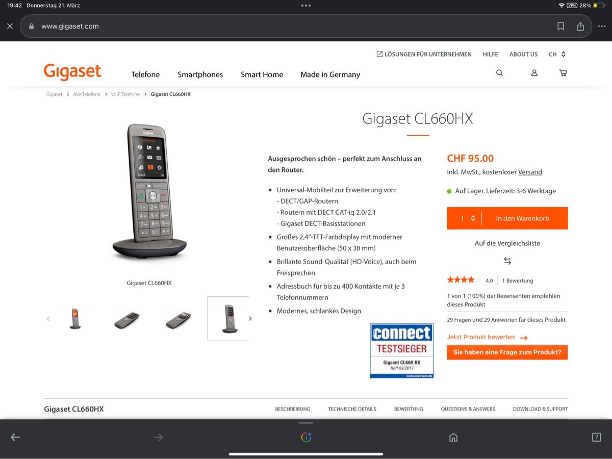 Gigaset Telefone: Gigaset CL660HX – Gebraucht aus Bern von  5